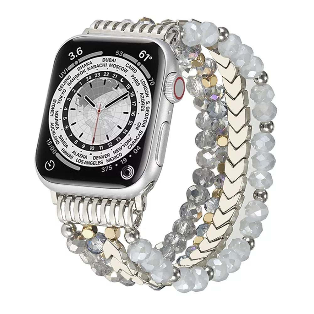 Luxury elastic Apple Watch Band, Women Rose gold silver black adapter