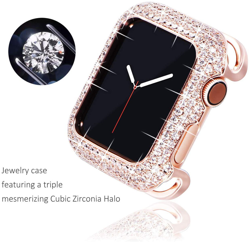 Watch Cases Luxury Bling Cases For Apple Watch Diamond Bumper Protective Case for Apple Watch Cover 38MM 42MM 40MM 44MM Series 6 SE 5 4 3 2|Watch Cases