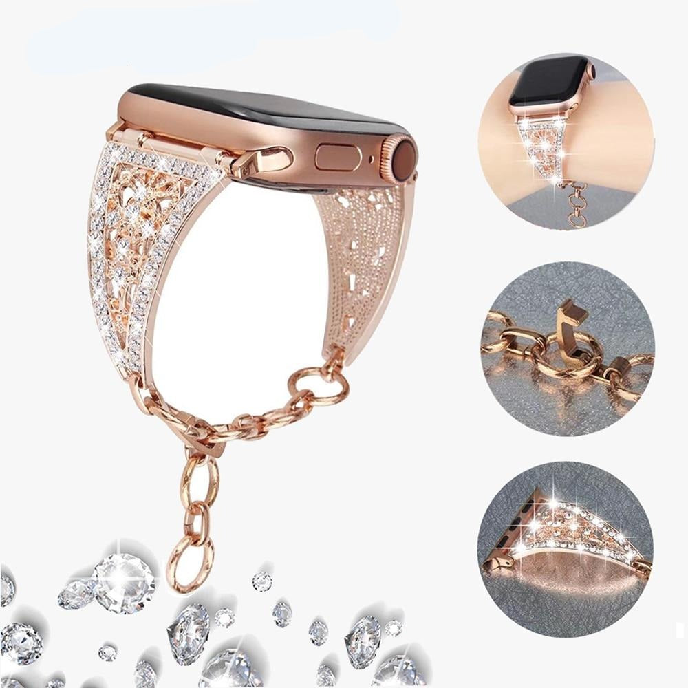 Watchbands Luxury Bling Diamond strap for Apple Watch Band Series 6 SE 5 4 3 Metal Strap Watch Bracelet For apple watch 42mm 40mm 38mm 44mm|Watchbands
