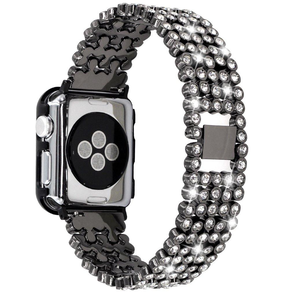 Watchbands Luxury Diamond Case+Stainless Steel Strap for Apple Watch Band 38mm 42mm 40mm 44mm Women Bracelet iWatch Series SE 6 5 4 3 2 1|Watchbands|