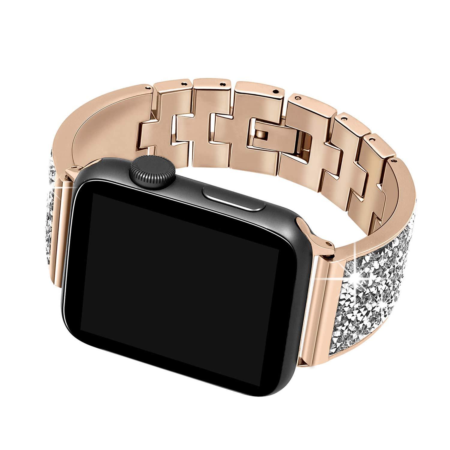 Diamond Strap+Case For Apple Watch Band Series 7 6 5 4 Luxury