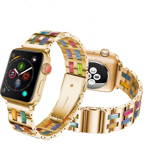 Resin Watch Strap for Apple Watch band 7 6 se5 44 40mm Chain for