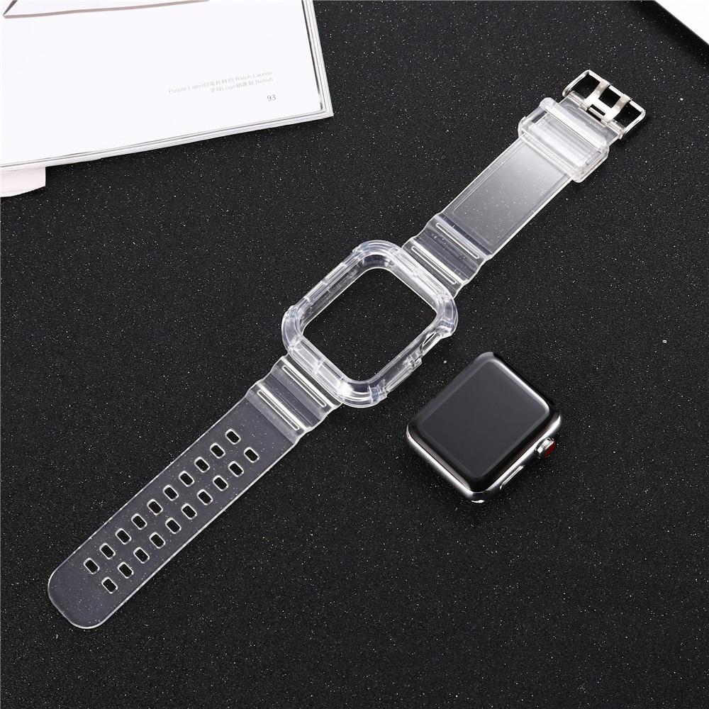 Watchbands New Transparent waterproof Strap for Apple Watch Band 38 40 42 44mm Silicone Transparent for Iwatch 6 SE Strap Series 2 3 4 5 6|Watchbands|