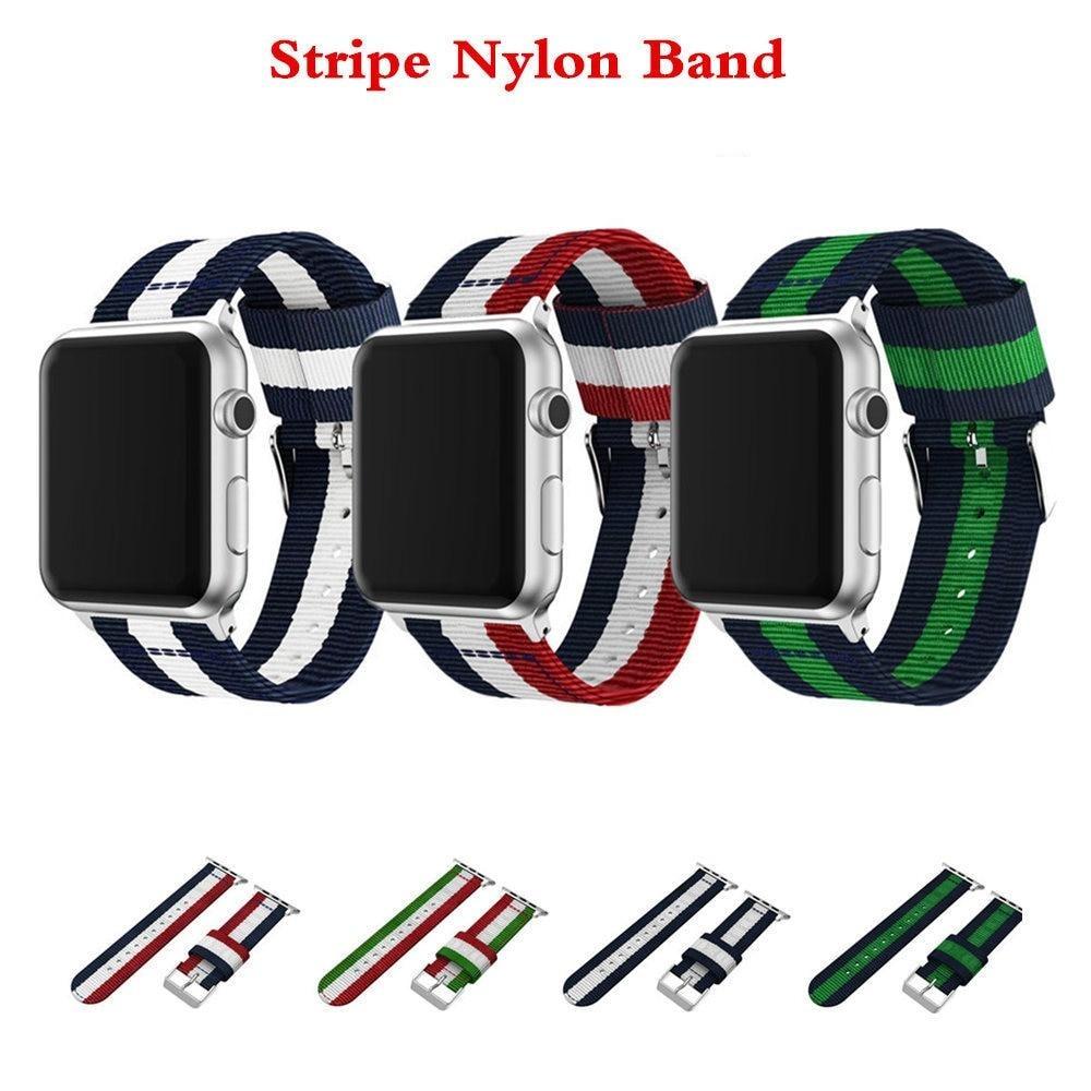 Watchbands Nylon strap for Apple watch band 44mm 40mm iWatch band 42mm 38mm Stripe belt watchband bracelet apple watch series 3 4 5 se 6|band for apple watch|nylon strap watch bandswatch band