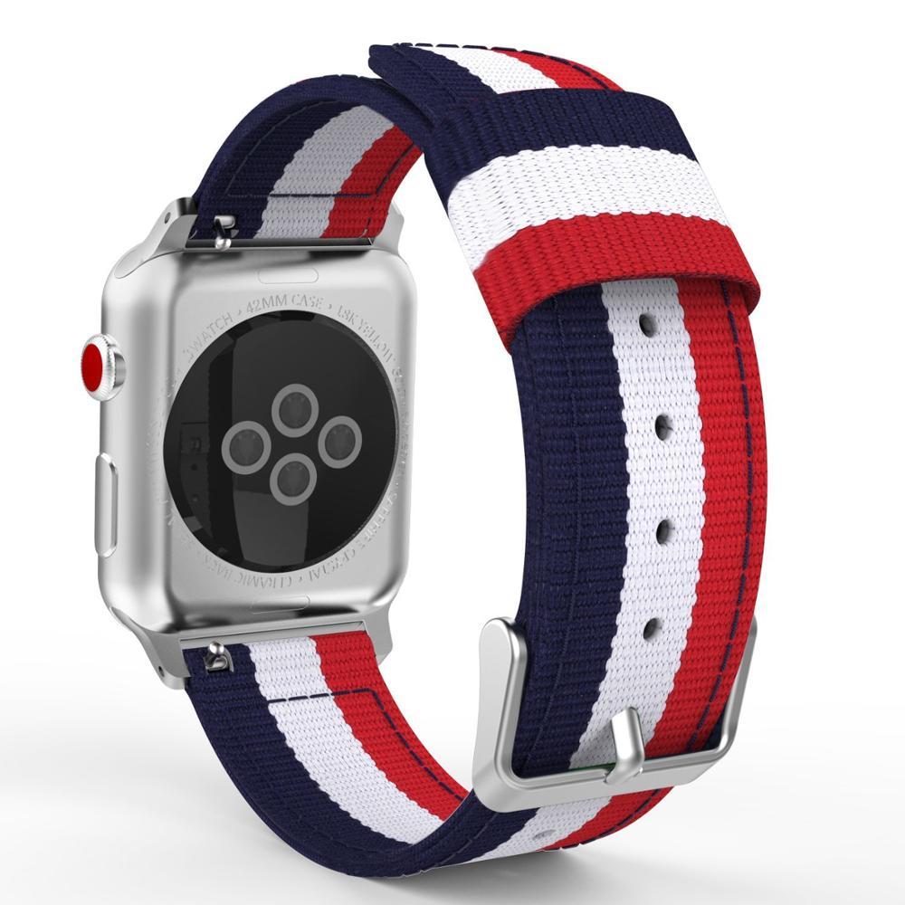 Watchbands Nylon strap for Apple watch band 44mm 40mm iWatch band 42mm 38mm Stripe belt watchband bracelet apple watch series 3 4 5 se 6|band for apple watch|nylon strap watch bandswatch band