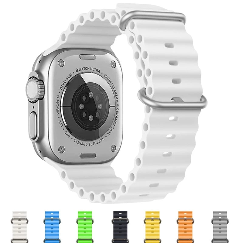 Bracelet Apple Watch en Silicone Pour Series 4 5 SE 6 7 38/40/41 42/44/45  MM