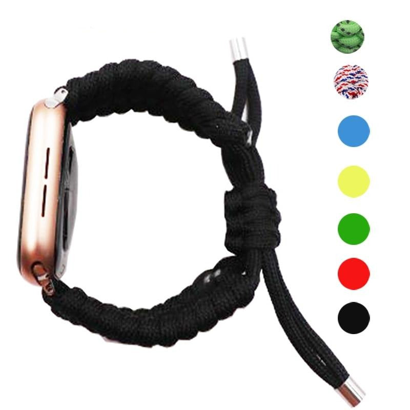 Watchbands Outdoors Survival Rope Strap for Apple Watch 5 4 Band 44 Mm 40mm 42mm 38mm for IWatch Bracelet Series 5 4 3 44mm Stretchable|Watchbands|
