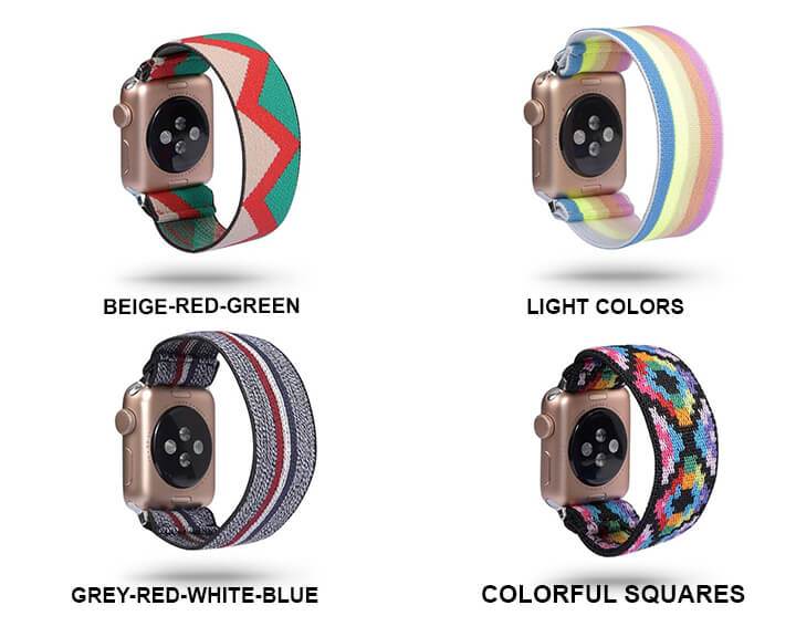 Watchbands Scrunchie strap with Silver adapter for apple watch band 38/40mm 42/44mm Women Elastic watchband wrist Bracelet for iwatch Series 5 4 3 - USA Fast Shipping