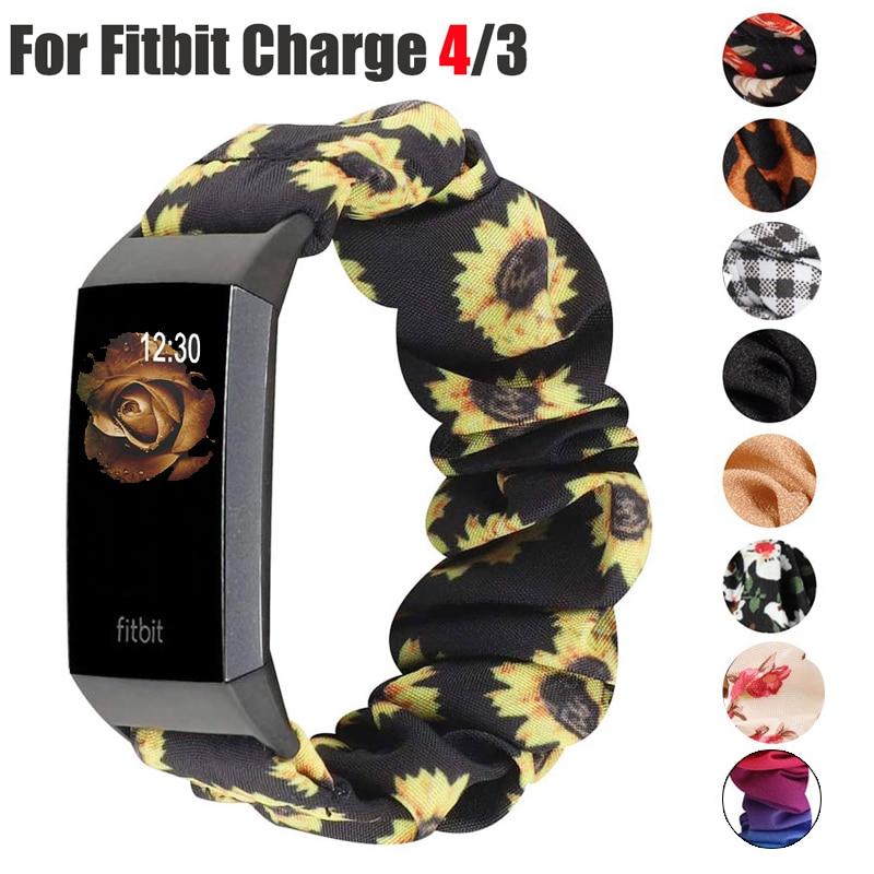 Watchbands Scrunchie Elastic strap For Fitbit Charge 4 3 Band Women Replacement watch Bands Soft Elastic Sport Strap Bracelet Accessories | Watchbands