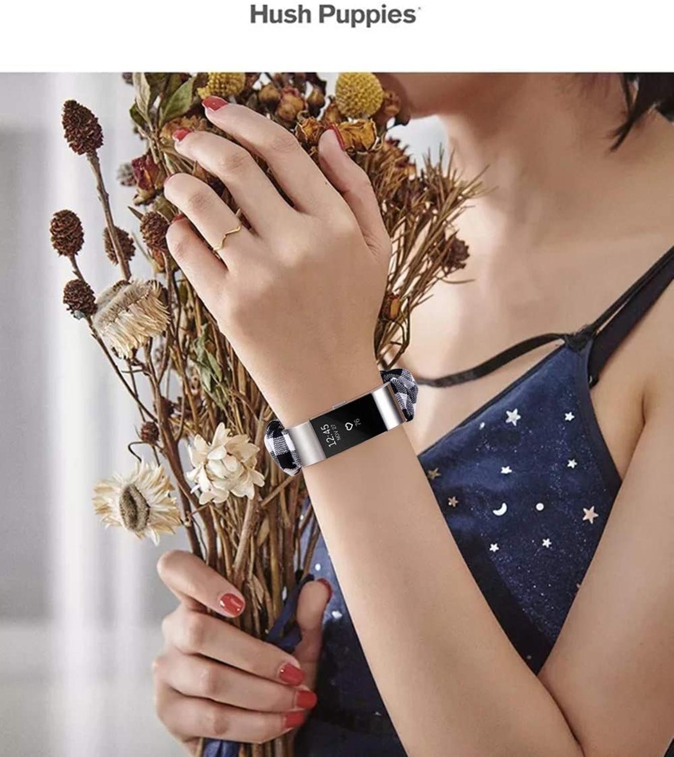 Cinturino Scrunchie In Tessuto Morbido Per Fitbit Charge 5 - Elastico Senza Fibbia, Donna, Taglie S E L - Regalo Compleanno, Fantasie Varie