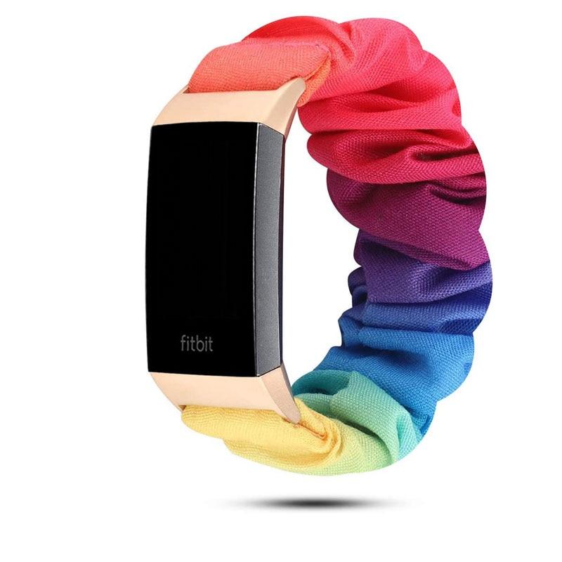 Watchbands colorful / Fitbit Charge 3 Fitbit Charge 4 3 Rainbow LBGT Pride Colorful Equality Scrunchies band, Women Cotton Soft Elastic Sport Bracelet Scrunchy ladies Watchbands