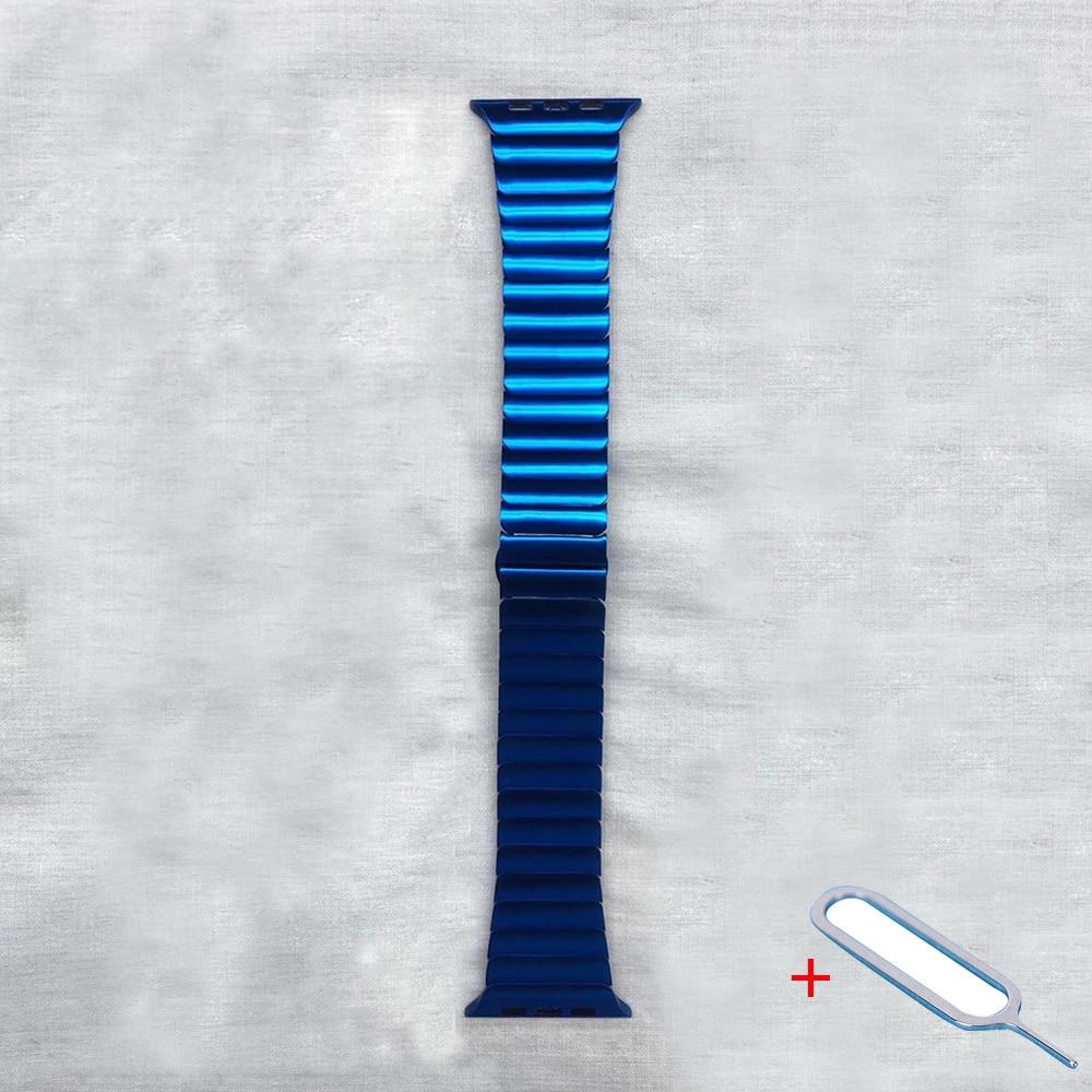 Blue color minimalist High-Quality Steel Link Bracelet Band Series 7 6 –  www.