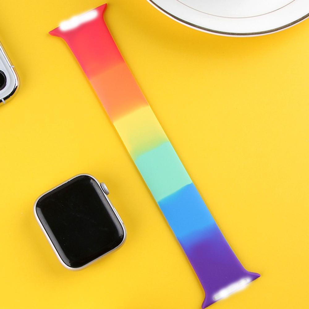 Home Silicone Solo loop For apple watch band 42 mm series 6 SE 5 4 Elastic Belt bracelet band for iWatch Series 3 4 5 SE 6 Strap 38mm| |