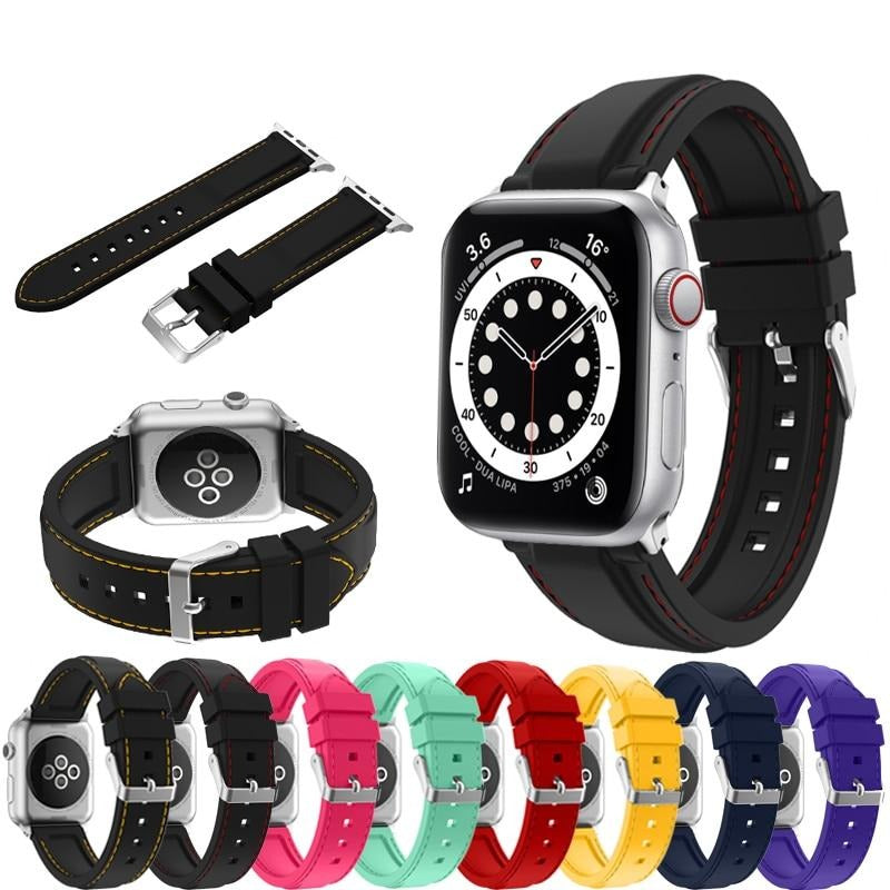 Watchbands Silicone strap For Apple Watch band 38mm 42mm 40mm 44mm iWatch Bracelet sport band for apple watch series 6 SE 5 4 3 2 watchband|Watchbands|