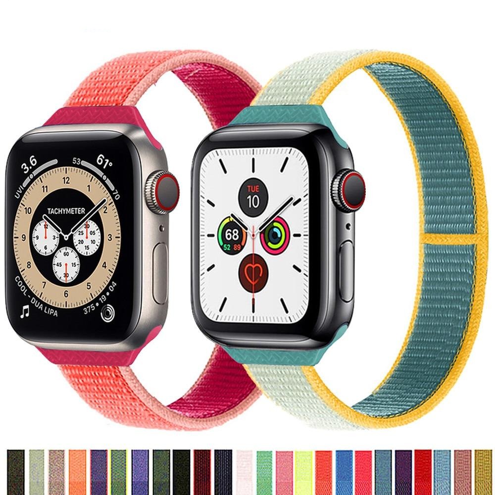 Watchbands Slim Strap for Apple watch band 44mm 40mm 42mm 38mm smartwatch wristband Nylon Sport Loop bracelet iWatch series 5 3 4 se 6 band|Watchbands|