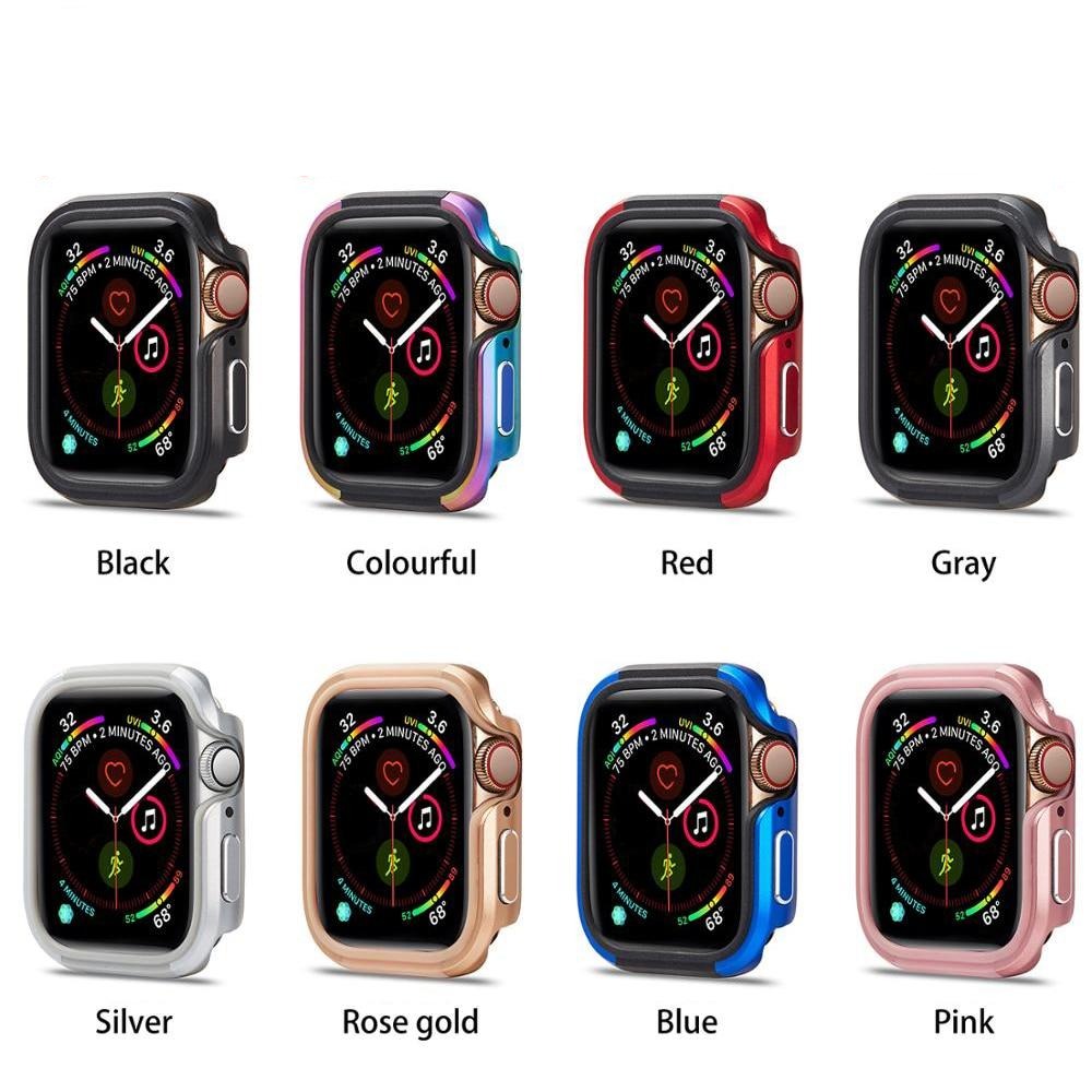 Watch Cases Slim Watch Cover for Apple Watch 5 4 Case series 5 4 40mm 44mm Soft Clear TPU+alloy Protector for iWatch 5 4 band 44MM 40MM|Watch Cases|