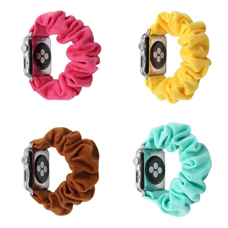Watchbands Solid Apple Watch Scrunchie Band 38mm 42mm Men Strap Elastic Scrunchie Watch Band Stretch Strap Multi Colors Available|Watchbands|