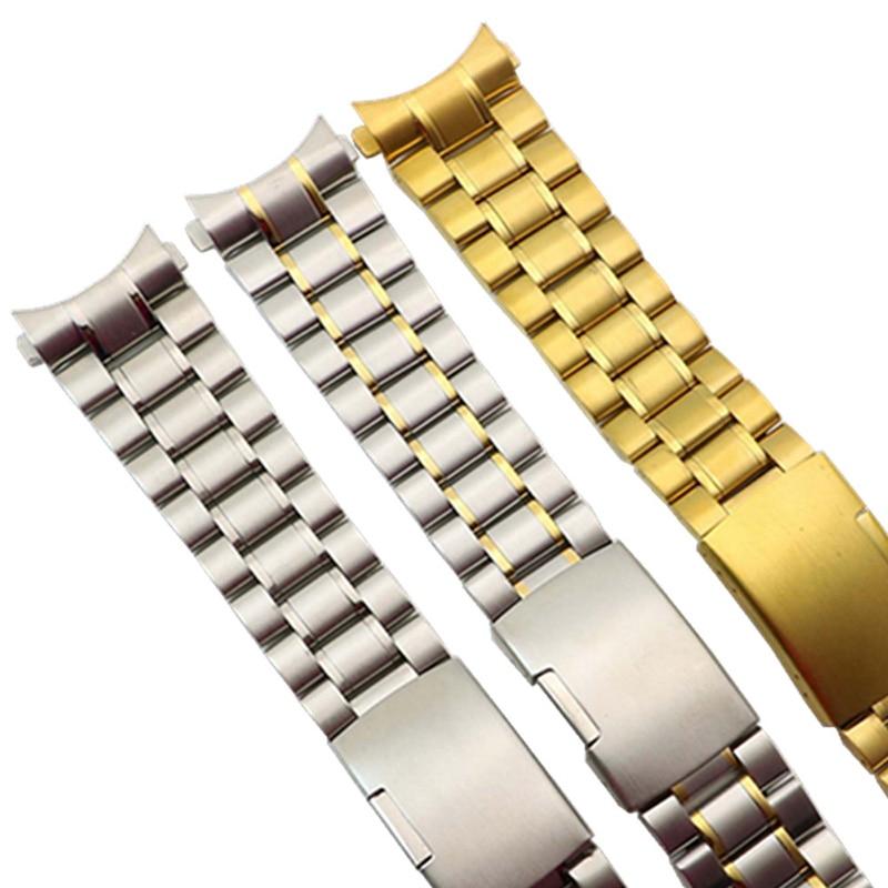EwatchAccessories Replacement 18mm Stainless Steel Jubilee Metal Bracelet  Watch Band Strap Dual Tone Color Curved End Buckle : Amazon.in: Watches