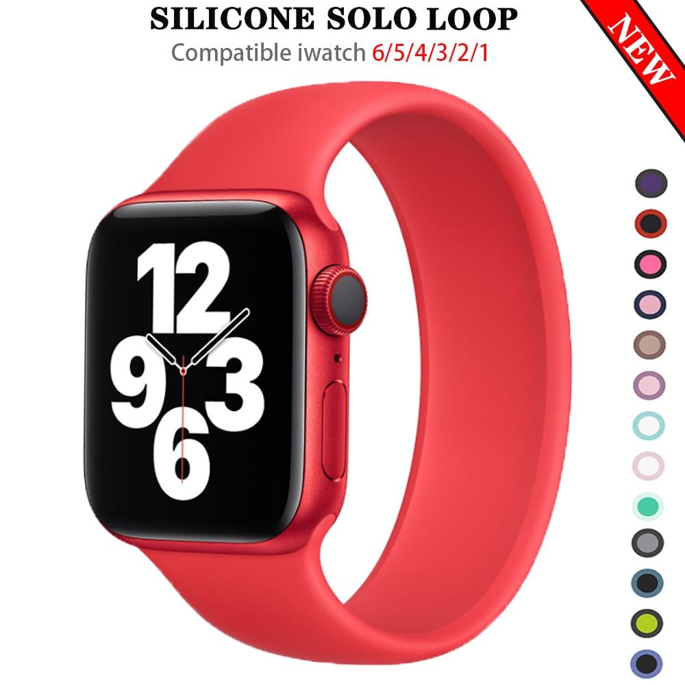 Silicone Solo Loop Bands Compatible with Apple Watch Band 38mm