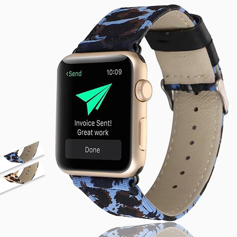 Apple Leopard Printed Leather Watchband Strap for Apple Watch 38mm/42mm 44mm/40mm Series 6 5 4 3 2 1 iwatch Wrist Band Bracelet - US Fast Shipping