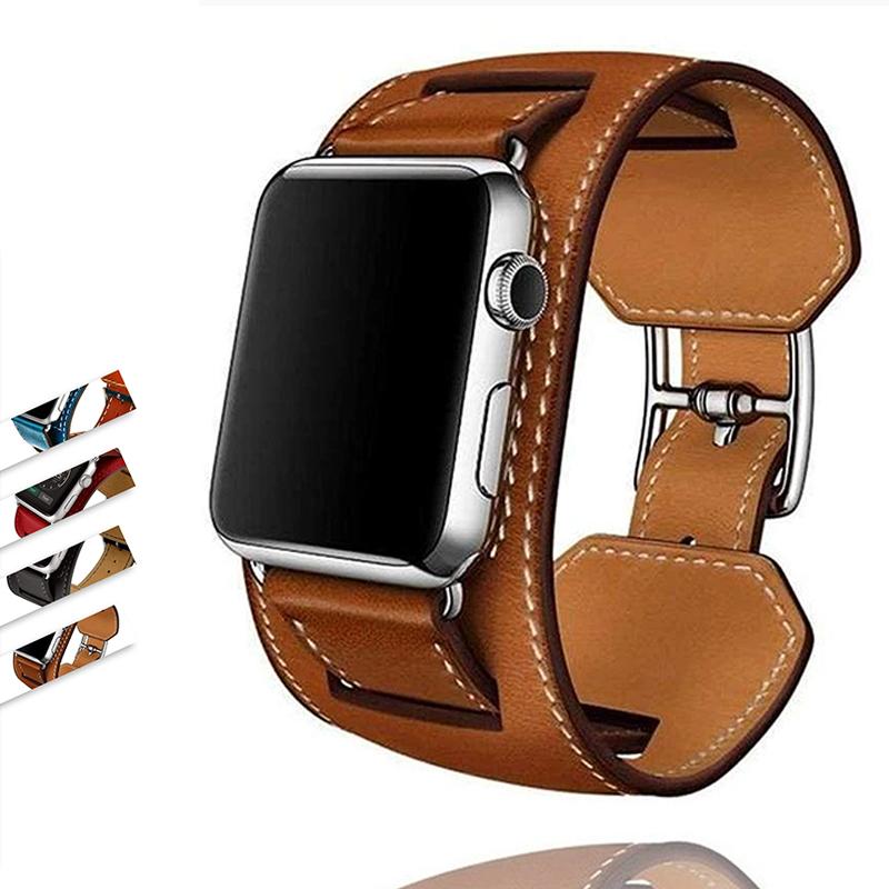 accessories Apple Watch Series 6 5 4 3  Leather Double cuff wrap Bracelet Strap Watchband fits 38mm/40mm/42mm/44mm iWatch accessories - US Fast Shipping