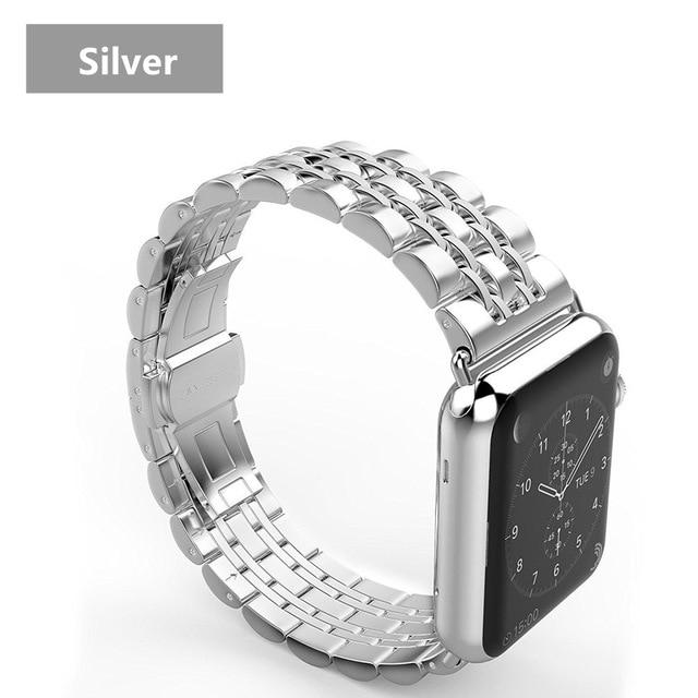 Apple Silver / 38mm / 40mm Silver Two Tone links Metal Apple Watch Band 6 5 4, Men's Steel Strap