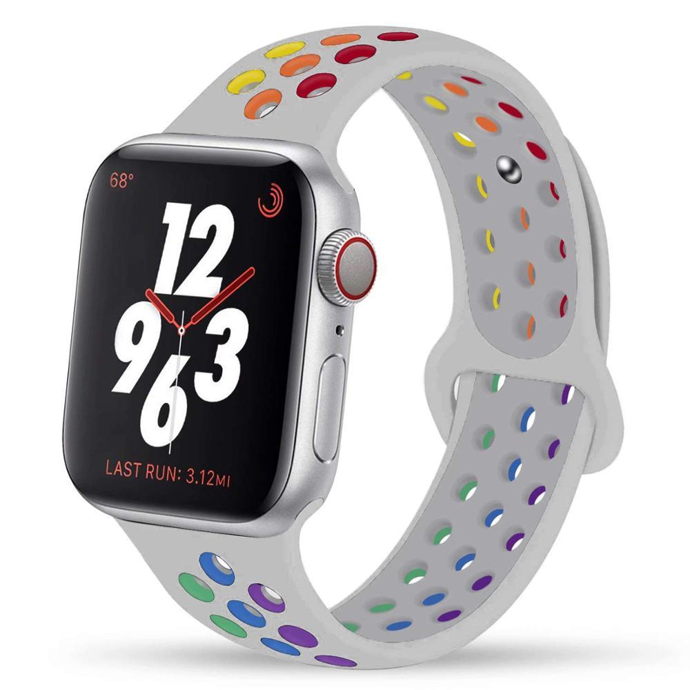 Watchbands Strap For apple watch 6 band 44mm 40mm iwatch band 42mm 38mm silicone bracelet Pride Edition for apple watch series 5 4 3 2 SE|Watchbands|