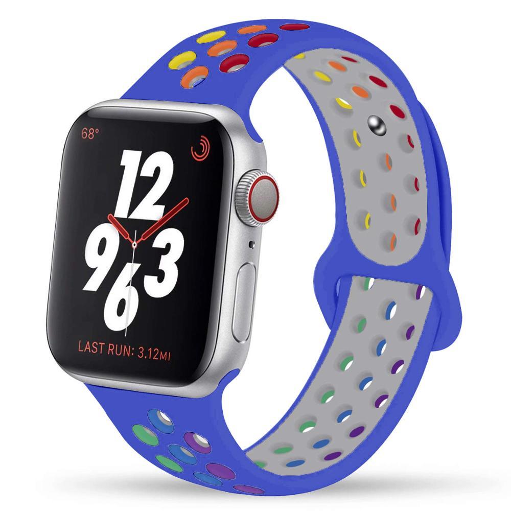 Watchbands Strap For apple watch 6 band 44mm 40mm iwatch band 42mm 38mm silicone bracelet Pride Edition for apple watch series 5 4 3 2 SE|Watchbands|