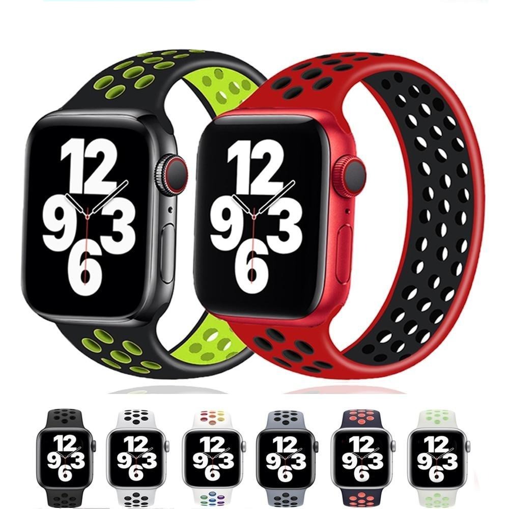 Watchbands Strap for Apple Watch Band 44mm 40mm 38mm 42mm watchbands Elastic Belt Silicone bracelet Solo loop for iWatch Series 3 4 5 SE 6|Watchbands|