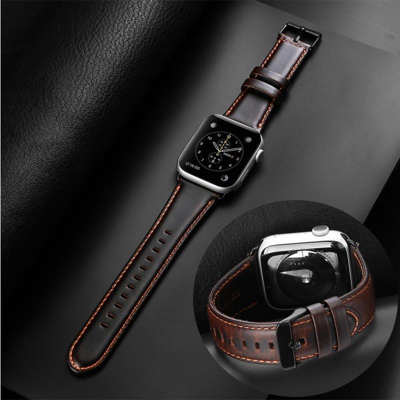 Watchbands Strap for Apple watch band 42mm 38mm correa iwatch series 5 4 3 2 High quality leather strap 44mm 40mm Apple watch 4 Accessories|Watchbands|