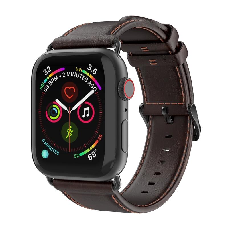 Watchbands Strap for Apple watch band 42mm 38mm correa iwatch series 5 4 3 2 High quality leather strap 44mm 40mm Apple watch 4 Accessories|Watchbands|