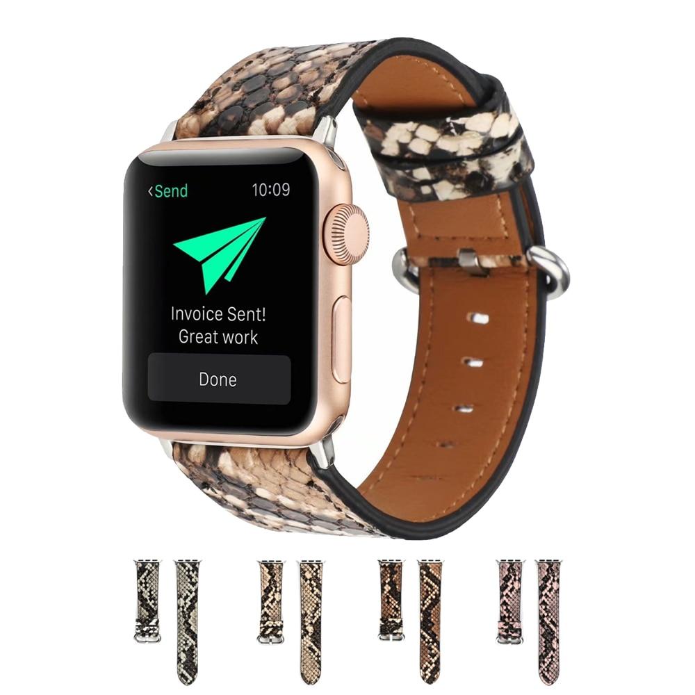Watchbands Strap for apple watch band luxury 44mm 40mm microfiber with python printing iWatch series 3 38mm 42mm PU leather modern designer|Watchbands|