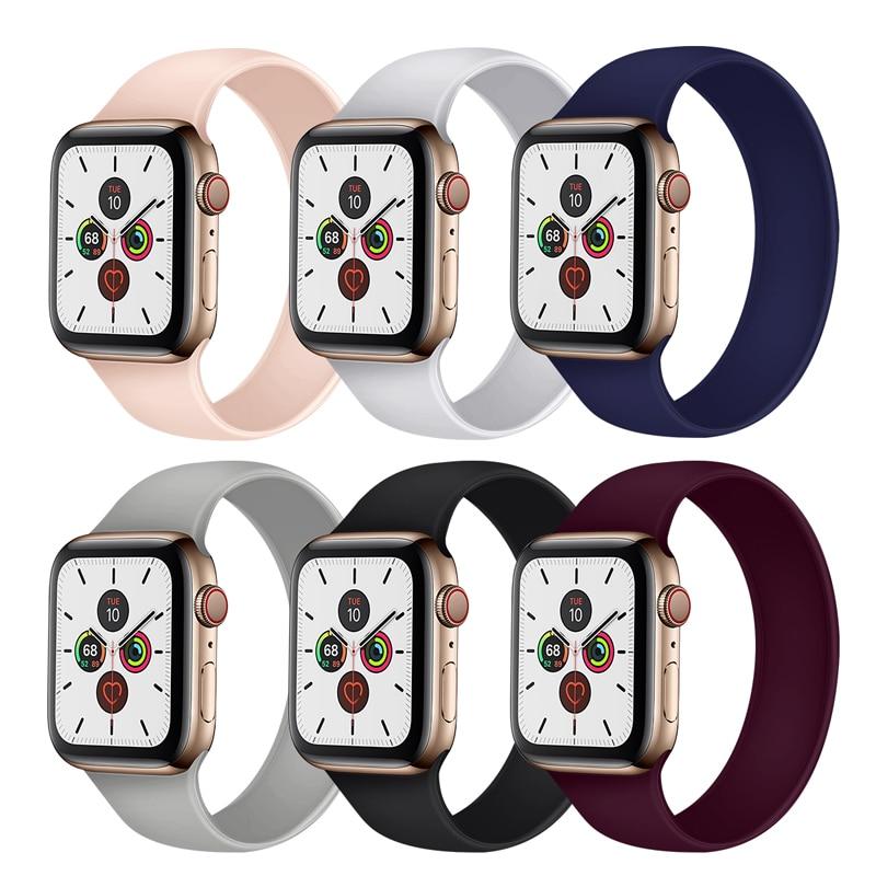 Watchbands Copy of Apple Watch Series 6 5 4 3 2 1 Unisex Elastic Waterproof Strap Silicone loop wristband iWatch 38mm 40mm 42mm 44mm S/M/L Men Women Watchbands