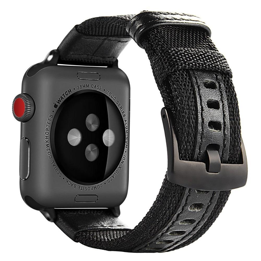 Luxury Black Leather 38/40mm Or 42/44mm Apple Watch Band