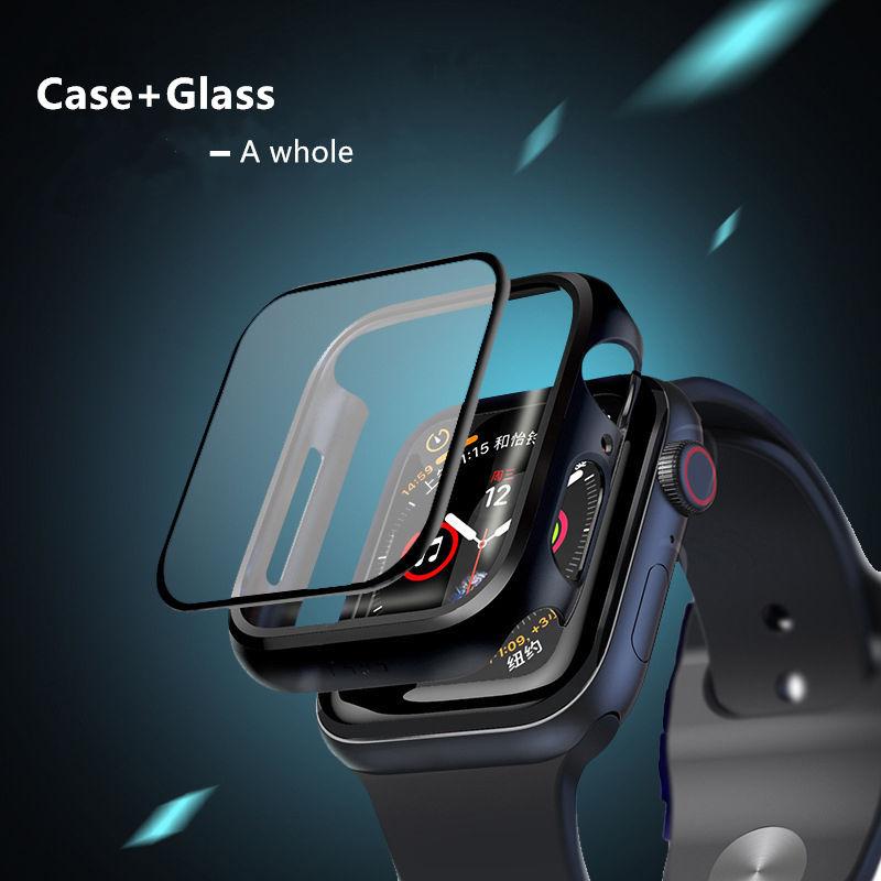 Watchbands Tempered Glass+case For Apple Watch 5 band 44mm 40mm Screen Protector case+cover bumper applewatch 5 4 3 2 iWatch band 42mm 38mm|Watchbands|