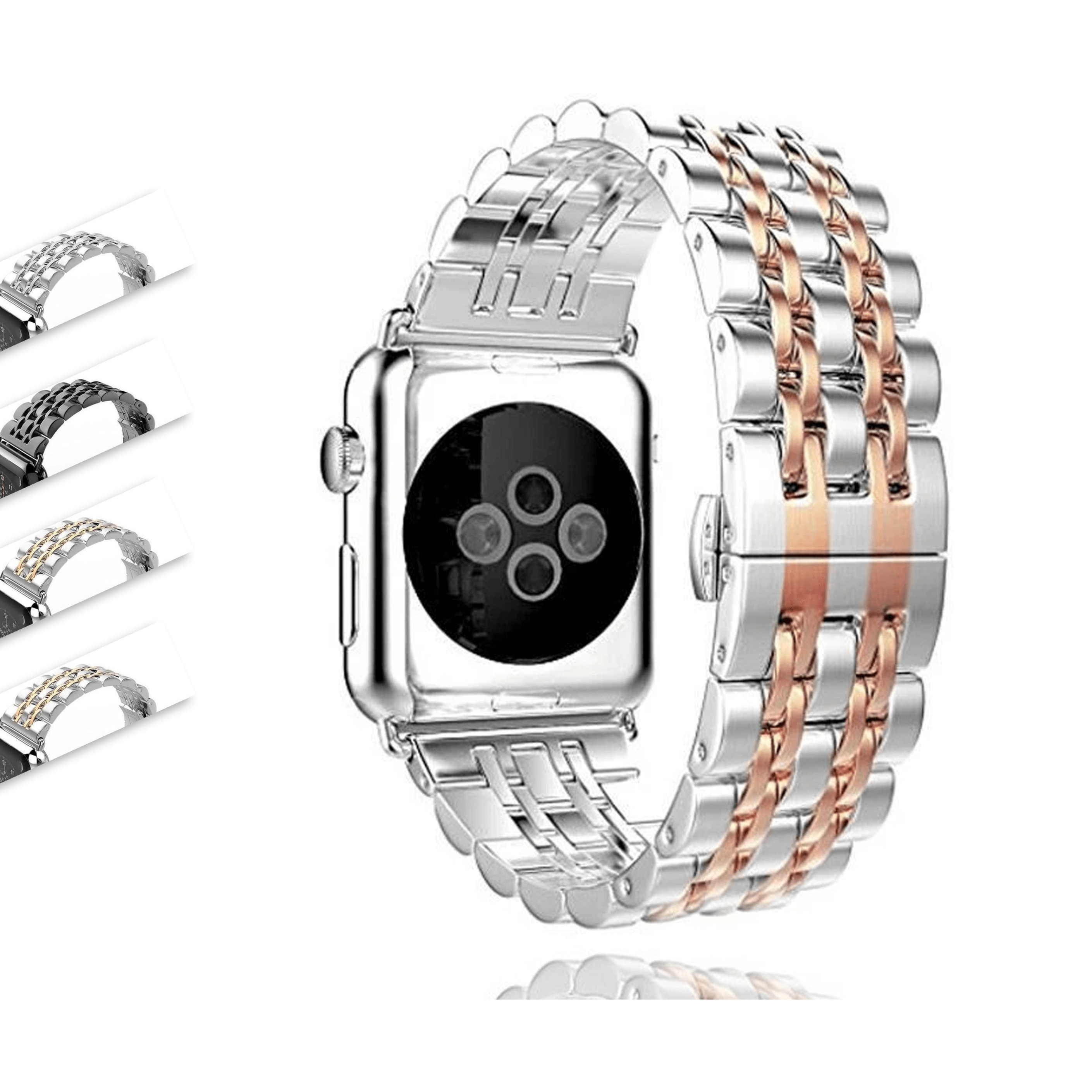 Sparkling chain strap, For Apple Watch® 40mm & 41mm, Silver tone, Stainless  steel