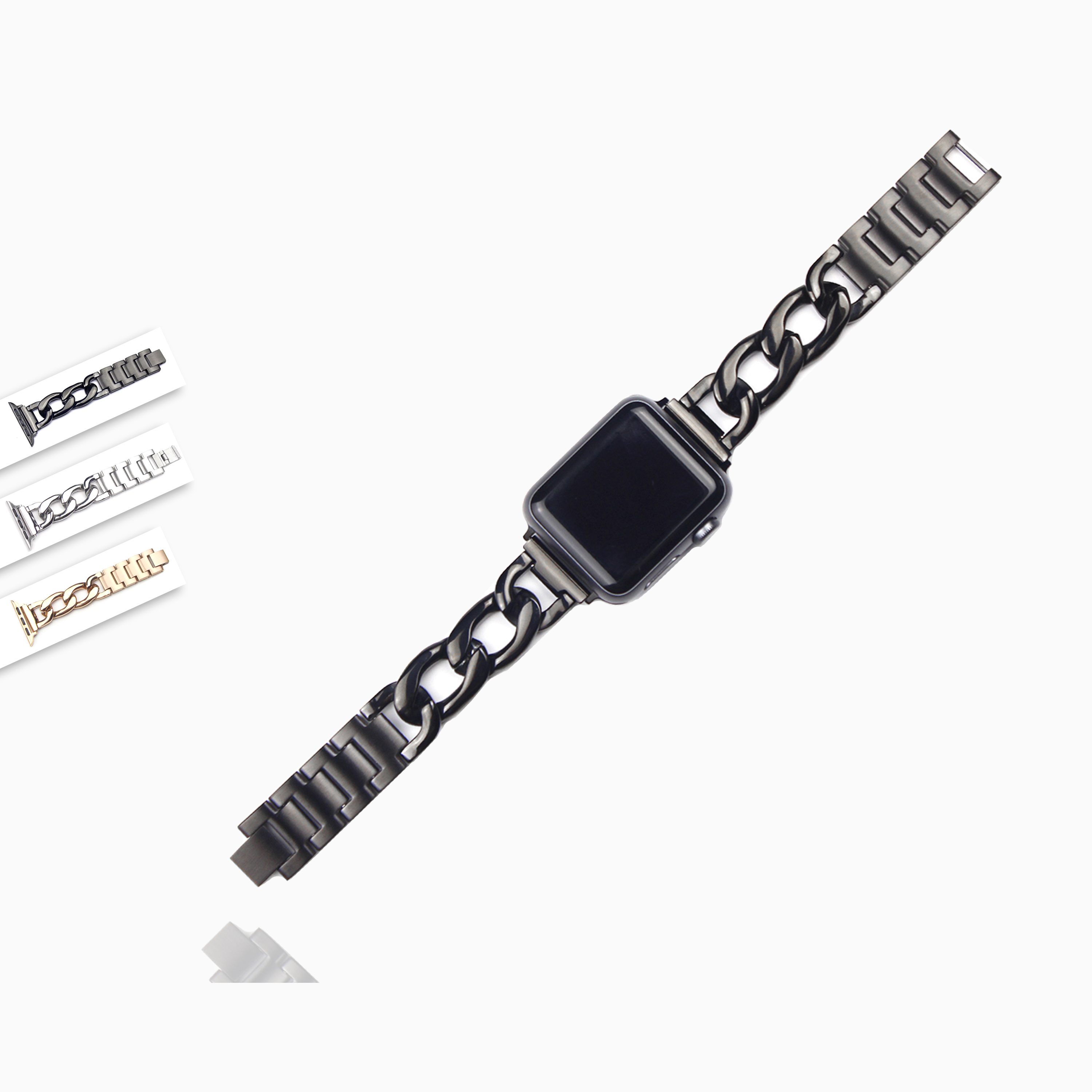 Cowboys Band Steel Chain Link Strap Shiny Bling Metal