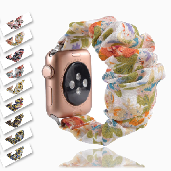 Cotton Elastic Scrunchies Smart Apple Watch Band 5 4 42mm