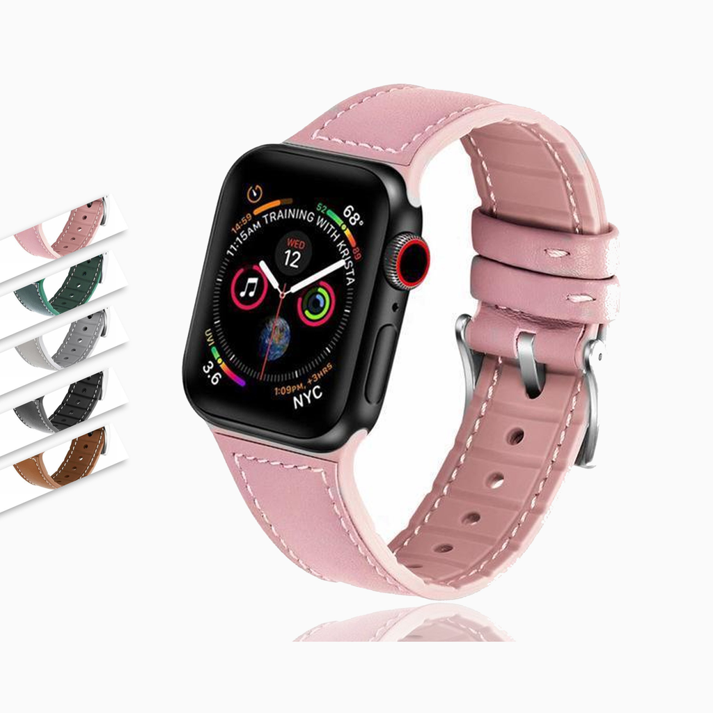 Home High Quality Leather Strap Band for Apple Watch 44mm/40mm 38mm/42mm Correa Watchband Series 5 4 3 2 1 iWatch Bracelet belt Men Women /unisex