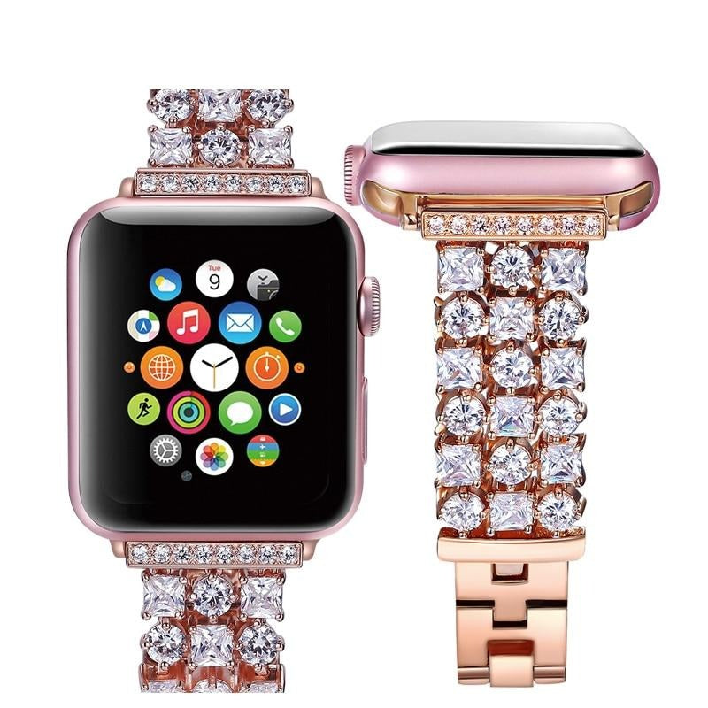 Watchbands Women Diamond Strap for Apple Watch Band 4 5 44mm 40mm Luxury Bling Replacement Bracelet for iWatch Band 38mm 42mm Series 3 2 1|Watchbands