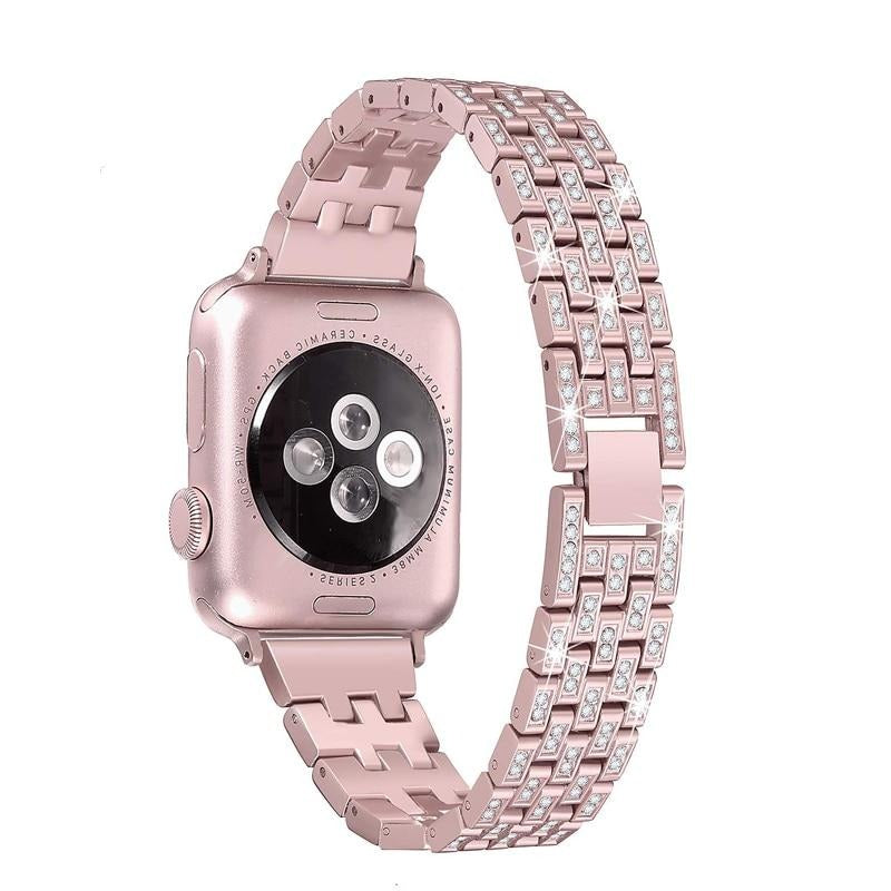 Watchbands Women Diamond watch strap For Apple Watch Band 38mm 42mm 40mm 44mm SE stainless steel strap iWatch series 6 5 4 3 bracelet belt|Watchbands|