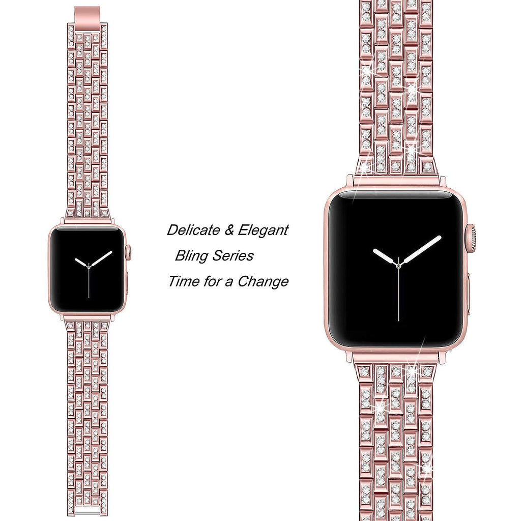 Watchbands Women Diamond watch strap For Apple Watch Band 38mm 42mm 40mm 44mm SE stainless steel strap iWatch series 6 5 4 3 bracelet belt|Watchbands|