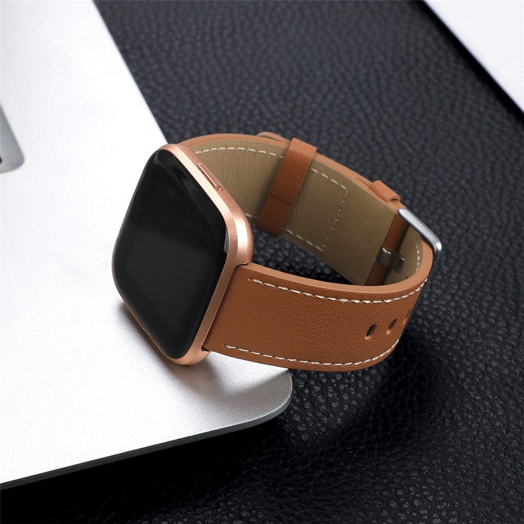 Smart Accessories Fitbit Versa/2/lite 23mm Quality Replacement Luxury Leather Watch Strap Classic Wristband For Men Women Smartwatch Bracelet Watchband Unisex