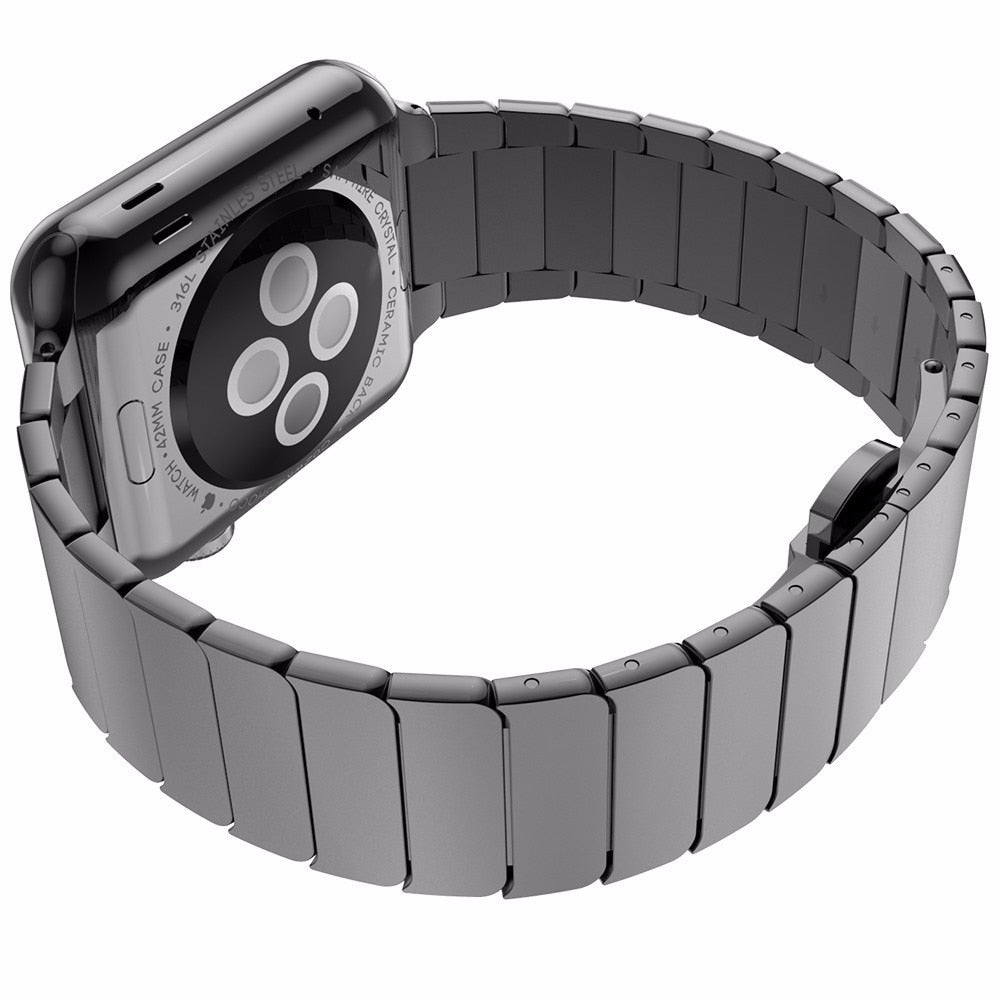 High-Quality Steel Strap For Apple Series 7 6 5 Butterfly Buckle Metal