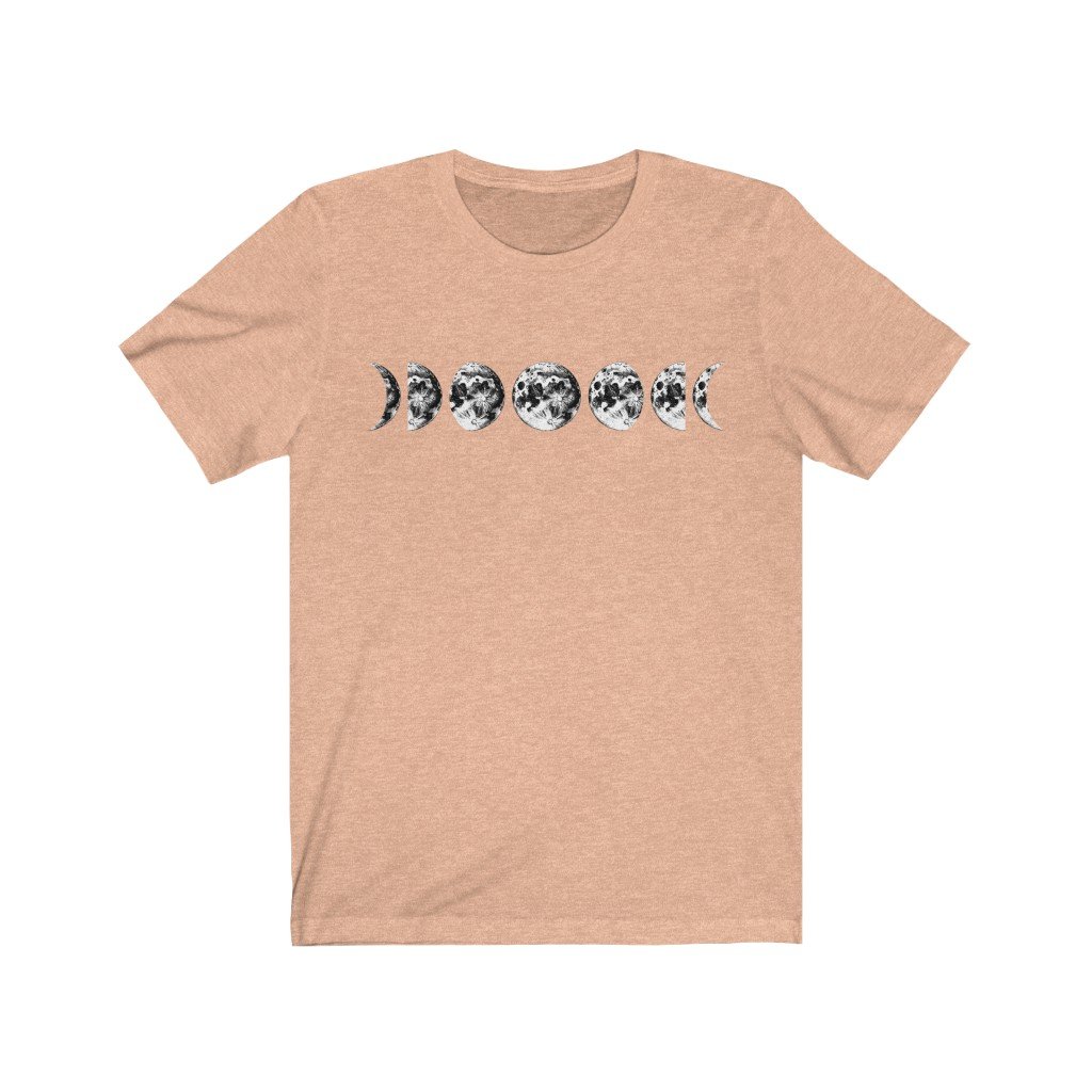 T-Shirt Heather Peach / S Moon Phases Shirt - Moon Shirt - Moon Phases - Unisex