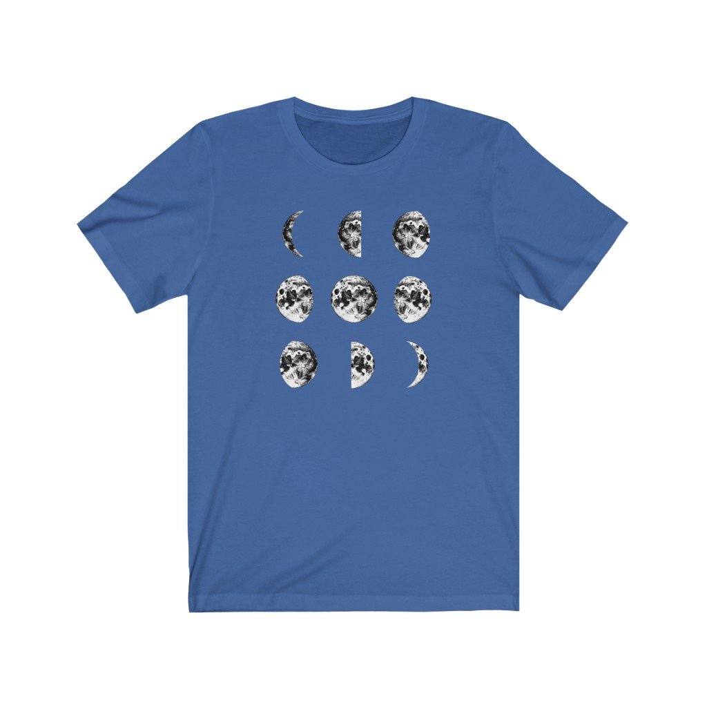 T-Shirt True Royal / S Moon Phases Shirt - Moon Shirt - Moon Phases - Unisex