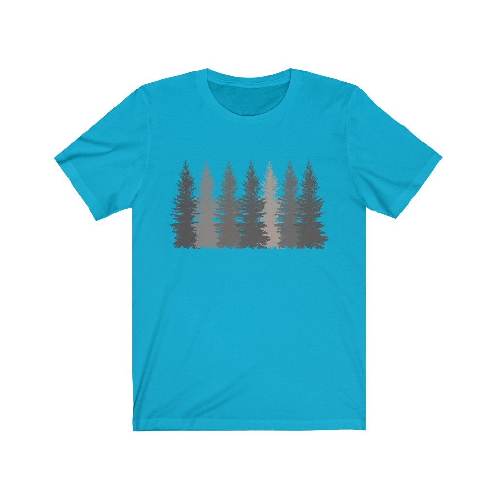 T-Shirt Turquoise / S Trees t shirt | Men's T-shirt | Nature shirt | Hiking shirt | Graphic Tees | Forest Tshirt