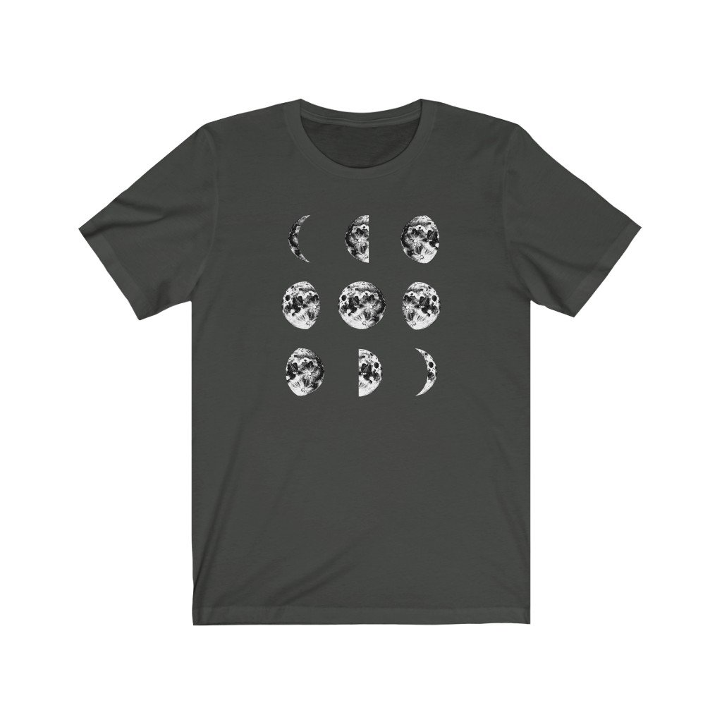 T-Shirt Dark Grey / S Moon Phases Shirt - Moon Shirt - Moon Phases - Unisex