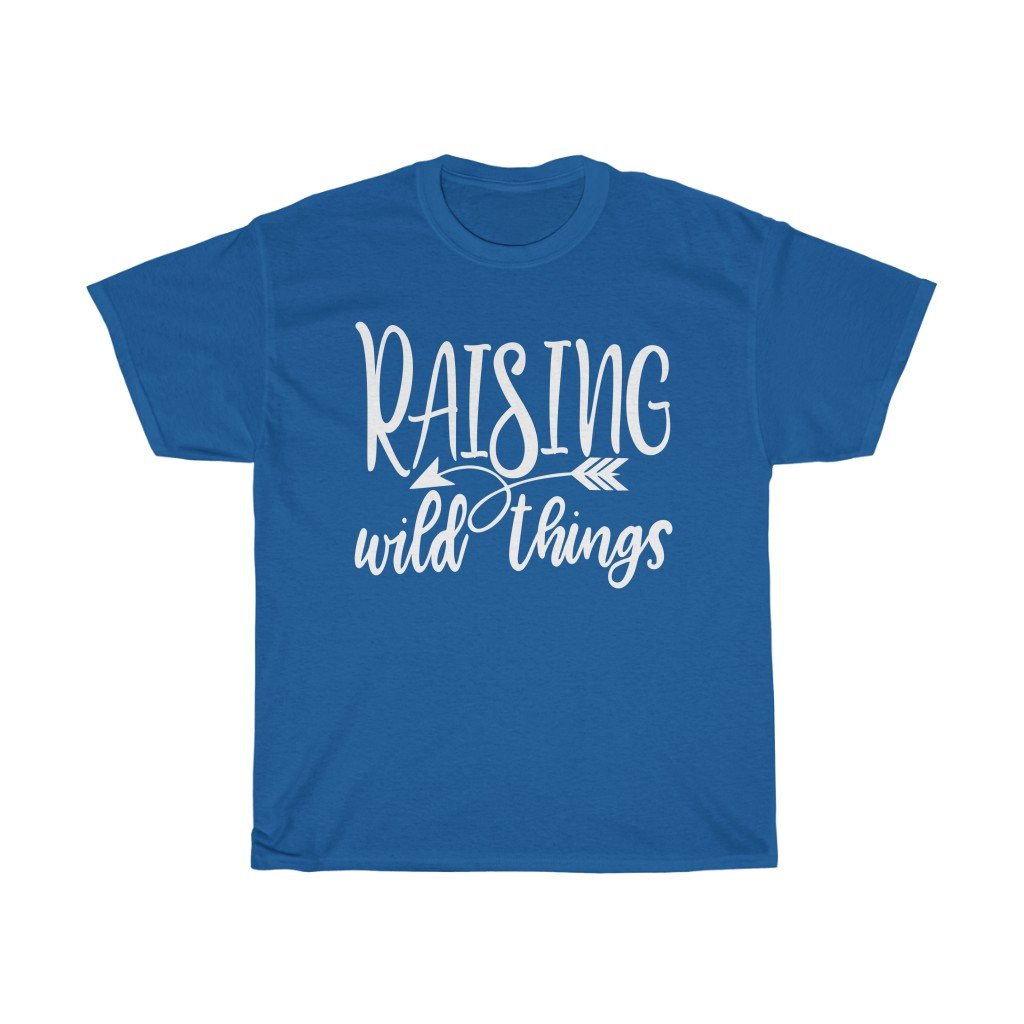T-Shirt Royal / S Raising Wild Things shirt, cute mom Top tee, Gifts for mother, unisex tshirt