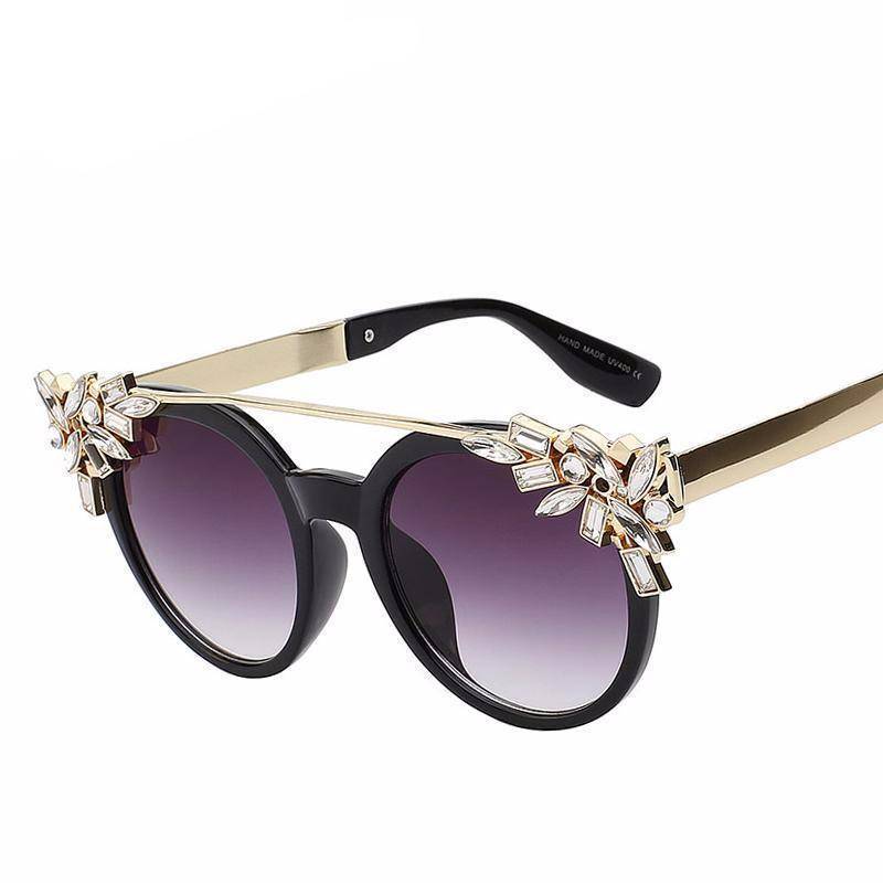 5 Designs, Crystal Stone Cateye Sunglasses UV400